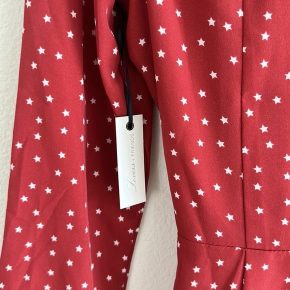NWT Lovers + Friends Star Print Ruffled Wrap Romper - Picture 12 of 12